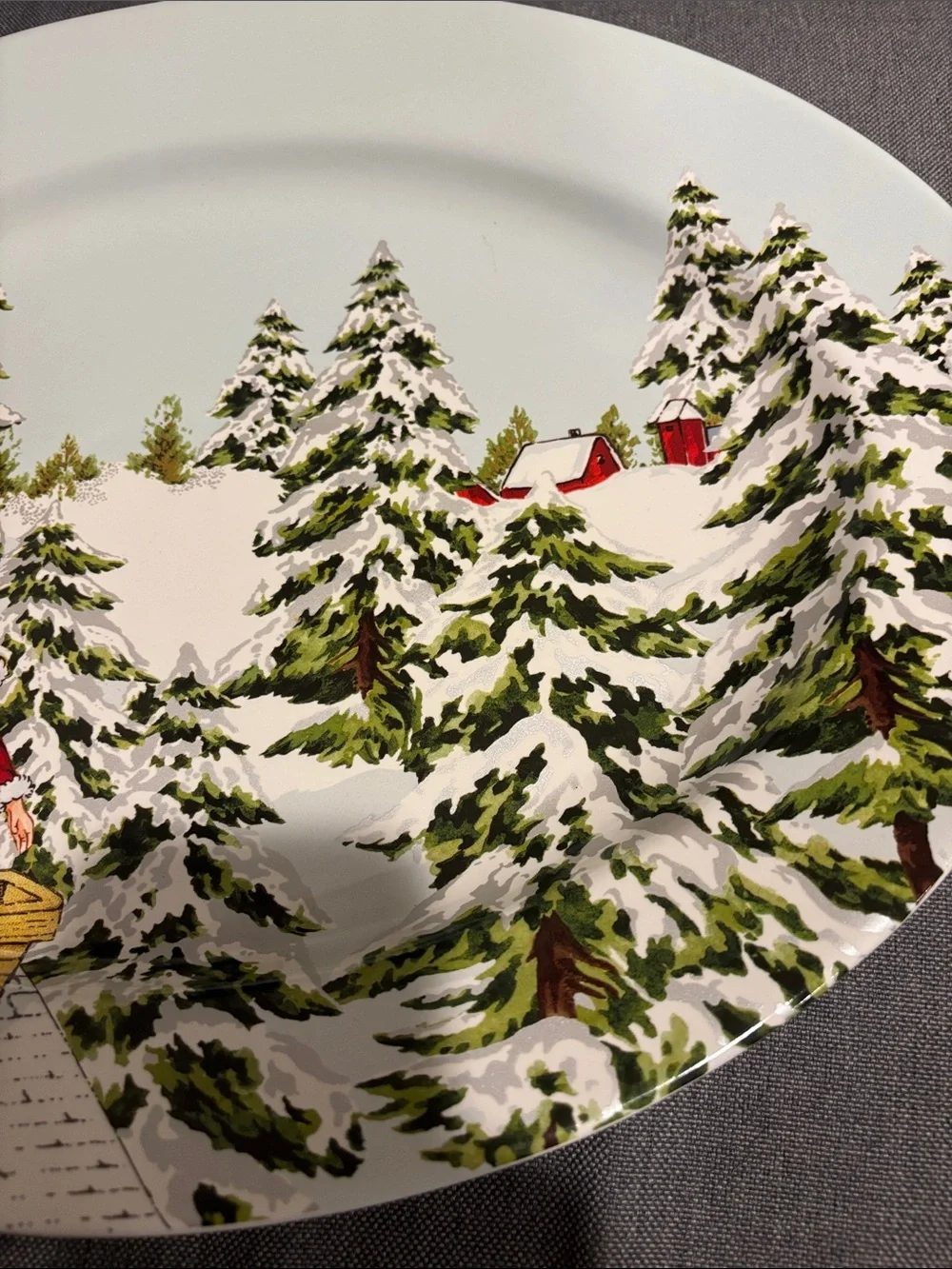 Williams Sonoma Vintage Santa Winter Serving Platter  17 inches